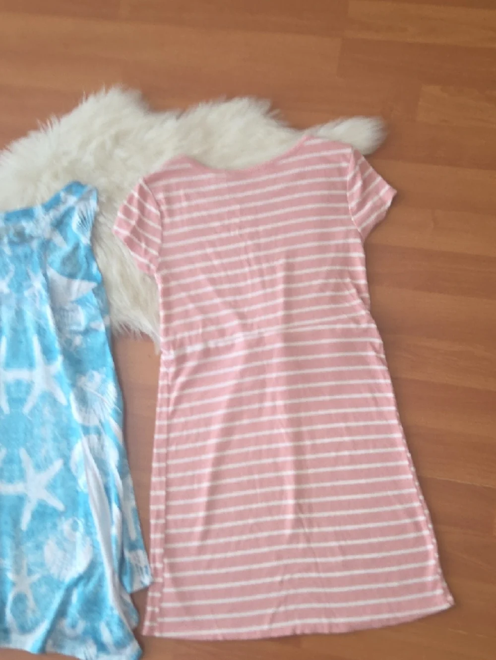 Children's Place Girls Pink Blue Dress Lot Of 2 Sz 7/8